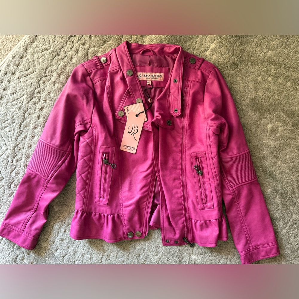 Urban Republic peplum, moto jacket (girls)
